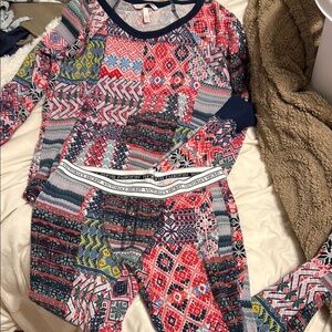 Victoria's Secret Red and Blue Pajama Set Intimates